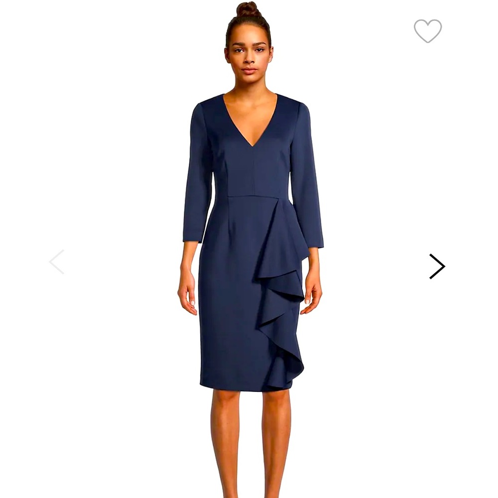 Navy Ruffle Eliza J Dress